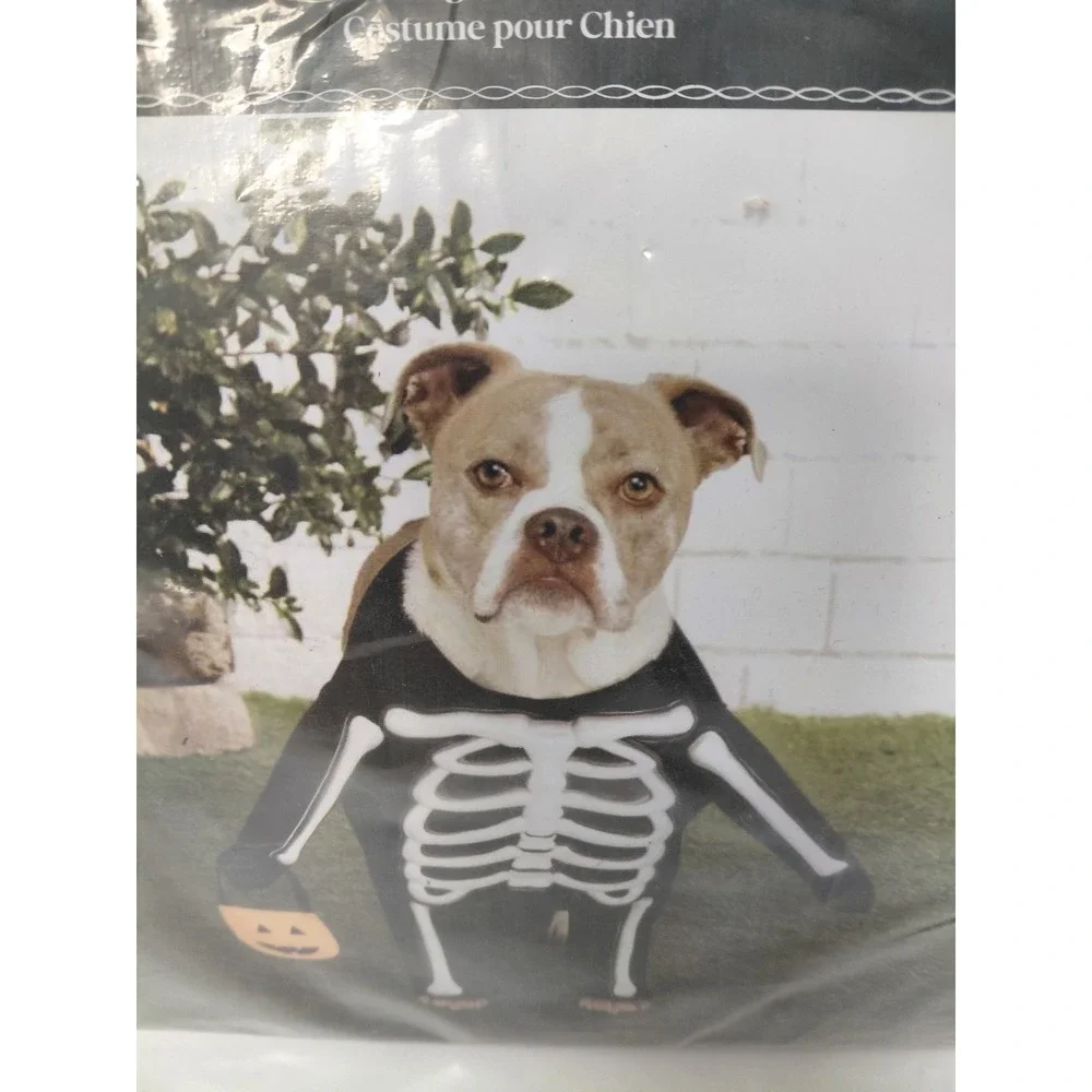 Ashland Halloween Skeleton Dog Costume XS Black White New‎